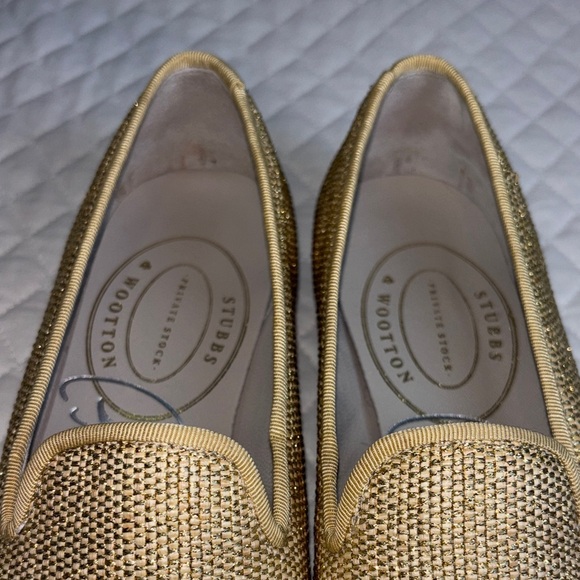Stubbs & Wootton Private Stock Limited Edition Metallic Gold Loafer Size 7 - Picture 9 of 13